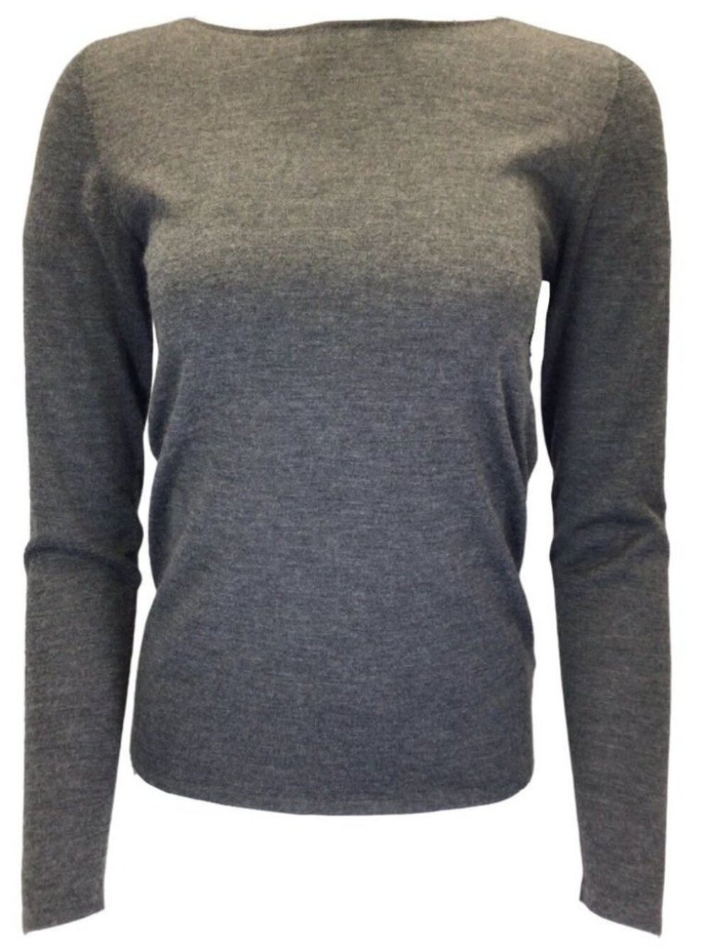 BRUNELLO CUCINELLI CHARCOAL GREY LONG SLEEVED CASHMERE AND SILK KNIT SWEATER